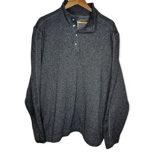 𝅺Van Heusen Flex Pullover Button‎ Sweater Heather Gray Soft Comfy XXL